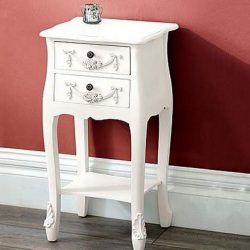 NOA53 - Set 2x Noptiera, comoda, dulap cu 2 sertare - Alb