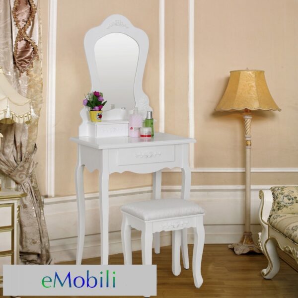 SEA106 - Set Masa alba toaleta cosmetica machiaj oglinda masuta