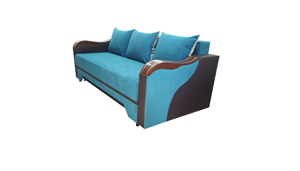 Canapea Bianca, turcoaz/wenge, stofa/piele ecologica #327