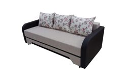 Canapea Corina mare, crem/wenge, stofa/piele ecologica #315
