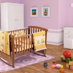Set pentru patut bebe, cu aparatori, model Honey #40