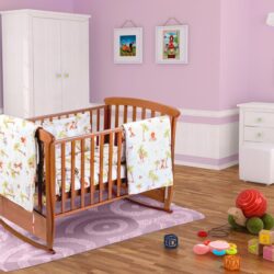 Set pentru patut bebe, cu aparatori, model Jungle #20