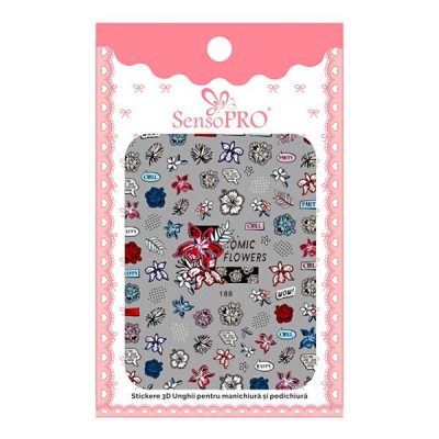Abtibilduri unghii SensoPRO Art in Bloom, model 188