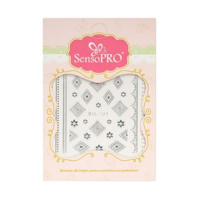 Abtibilduri unghii SensoPRO Geox Pattern, model DTL-121 Silver