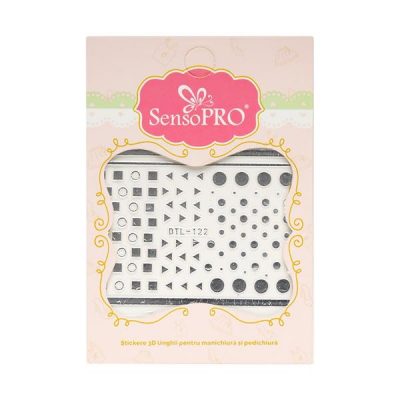 Abtibilduri unghii SensoPRO Geox Pattern, model DTL-122 Silver
