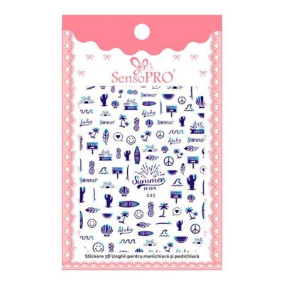 Abtibilduri unghii SensoPRO Summer Love, model HANYI 045