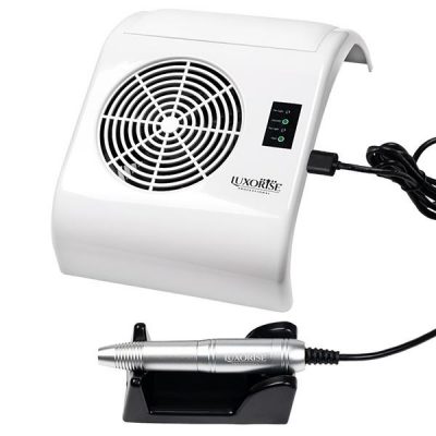 Aspirator praf unghii cu Freza Electrica Tornado Supreme 40W - LUXORISE Germania, alb