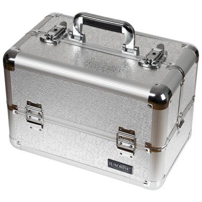 Geanta Manichiura din Aluminiu, Perfect Organizer, Taupe Gray - LUXORISE