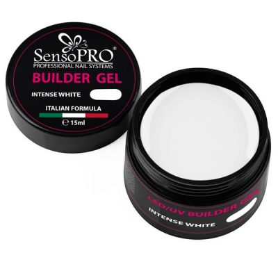 Gel Constructie Unghii SensoPRO Italia 15 ml - Intense White
