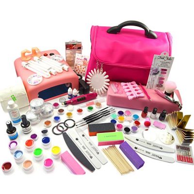 Kit Unghii False cu Gel UV - Promotie #38 cu Geanta Manichiura + CADOU Set 9 Geluri UV Color ENS PRO