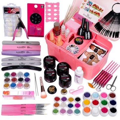 Kit Unghii Gel fara Lampa UV Promotie #07 + CADOURI 12 Geluri UV & Cutie Manichiura