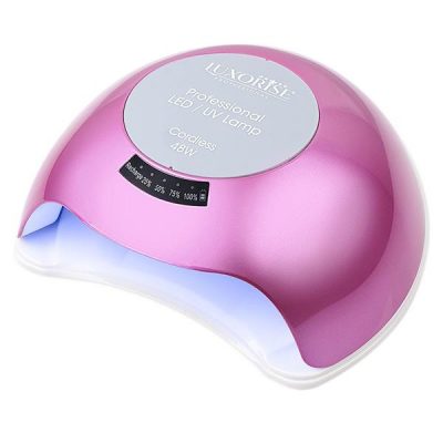 Lampa UV LED Portabila 48W cu ACUMULATOR + Ventilator, LUXORISE Germania - Culoare Roz