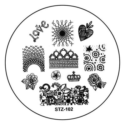 Matrita Metalica Stampila Unghii STZ-102 - Nature Love Story