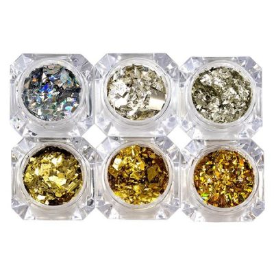Paiete Holografice Unghii LUXORISE Icy Power LX03 - Set 6 bucati