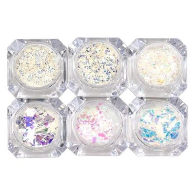 Paiete Holografice Unghii LUXORISE Metal Power LX02- Set 6 bucati
