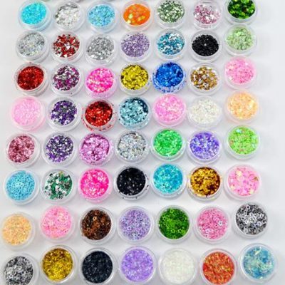 Paiete unghii sclipici Sparkling Nails - Set 63 bucati