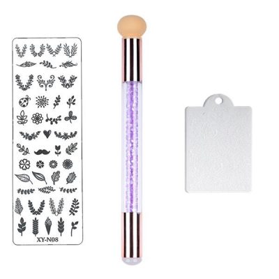 Set 3 in 1 Baby Boomer / Ombre cu maner mov auriu + Matrita XY- N08