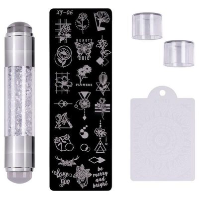 Set Stampila Unghii + Matrita Crystal Nail Art, XY-06 - SensoPRO Milano