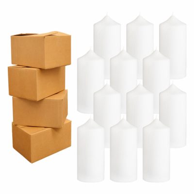 Bax 48 Lumanari Albe cilindru H13cm