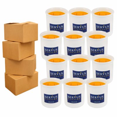 48 Lumanari Parfumate Orange cu 2 fitiluri din lemn