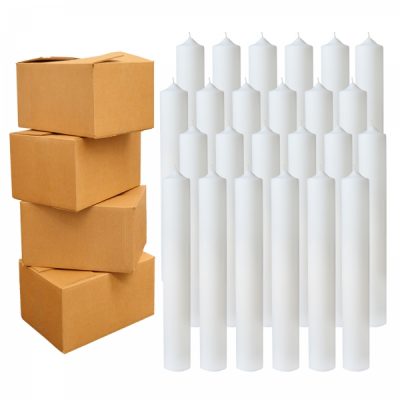 Bax 96 Lumanari Botez Albe H35cm D4,5cm