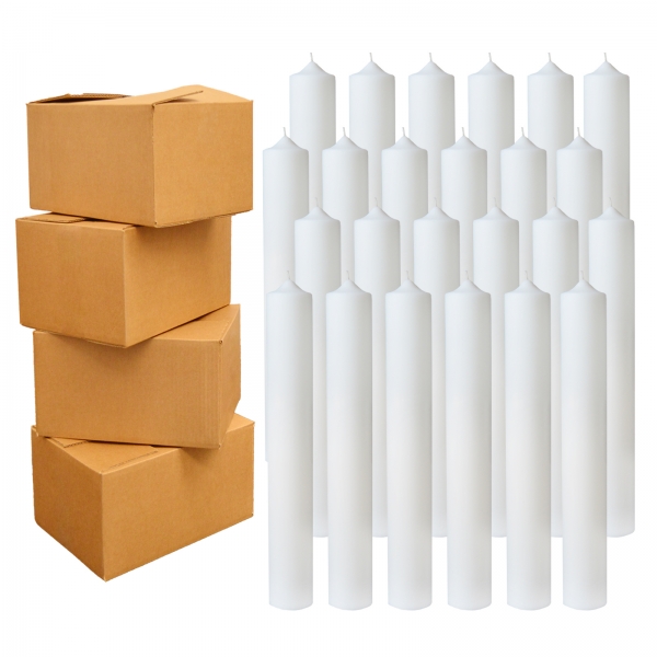 Bax 96 Lumanari Botez Albe H35cm D4,5cm