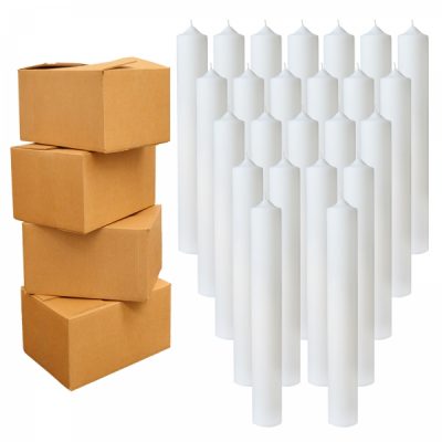 Bax 96 Lumanari Botez Albe H40cm D5,5cm
