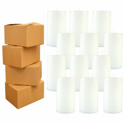 Bax 48 Lumanari decorative albe H10cm D5,5cm