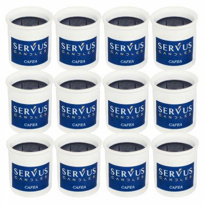 Bax 12 Lumanari Parfumate Cafea cu 2 fitiluri din lemn