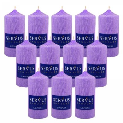 Bax 12 Lumanari Parfumate Lavanda cilindru 13cm