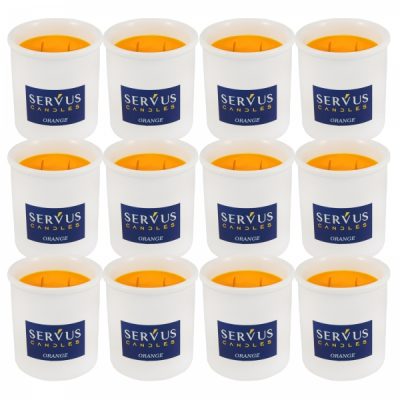 Bax 12 Lumanari Parfumate Orange cu 2 fitiluri din lemn