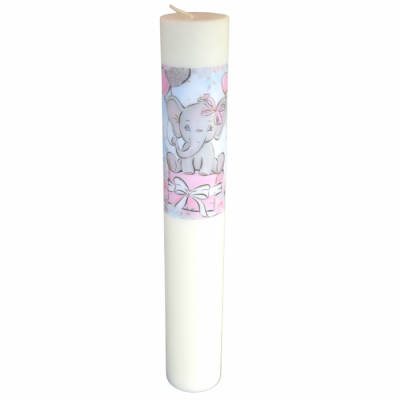 Lumanare Botez Elefant H40cm D5,5cm