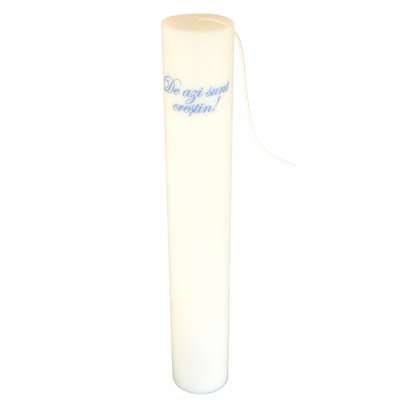 Lumanare Botez Baieti cu mesaj H40cm D5,5cm