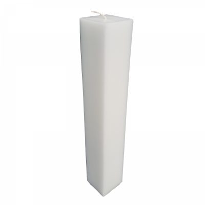 Lumanare Botez Patrata Alba H40cm L5.5cm