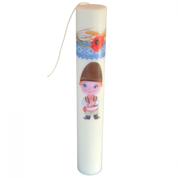 Lumanare Botez Traditionala Baieti H30cm D7cm