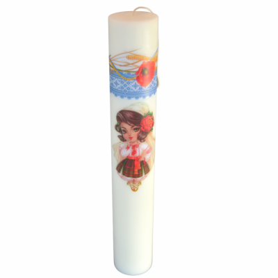 Lumanare Botez Traditionala Fete H40cm D7cm