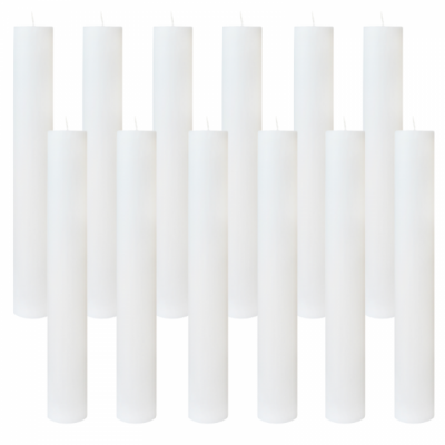 Set 12 Lumanari Botez Albe H40cm D5,5cm