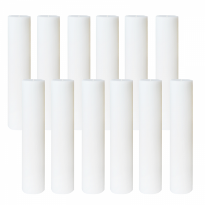 Set 12 Lumanari Botez Albe H40cm D7cm