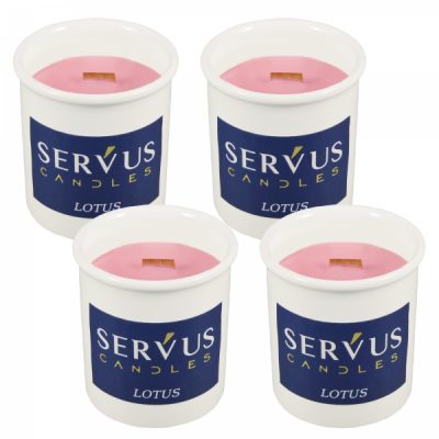 Set 4 Lumanari Parfumate Lotus cu fitil din lemn