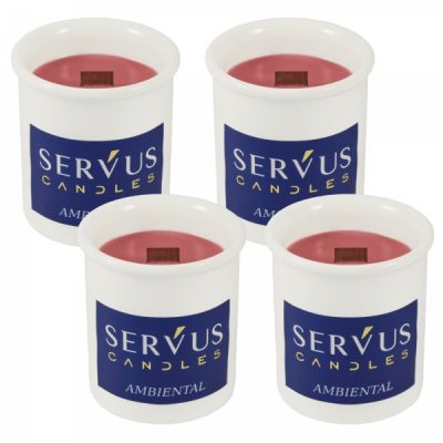 Set 4 Lumanari Parfumate Ambiental cu fitil din lemn