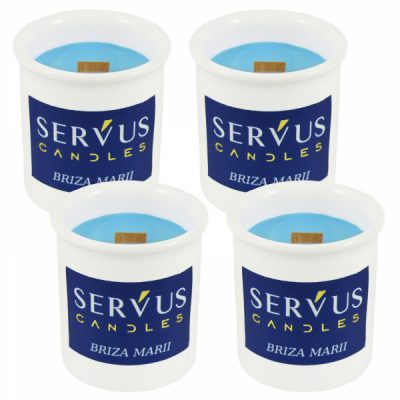 Set 4 Lumanari Parfumate Briza Marii cu fitil din lemn
