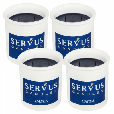 Set 4 Lumanari Parfumate Cafea cu 2 fitiluri din lemn