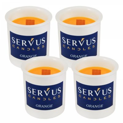 Set 4 Lumanari Parfumate Orange cu fitil din lemn