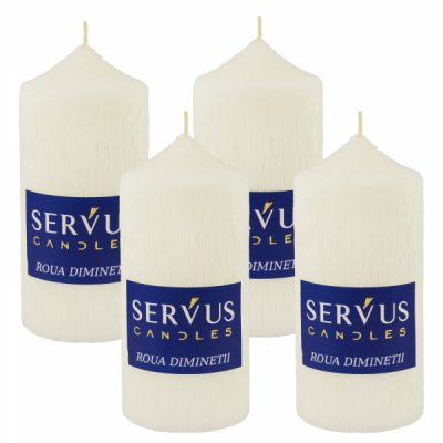 Set 4 Lumanari Parfumate Roua Diminetii cilindru 13cm