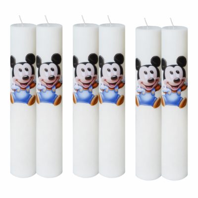 Set 6 Lumanari Botez Baby Mickey H35cm D5,5cm