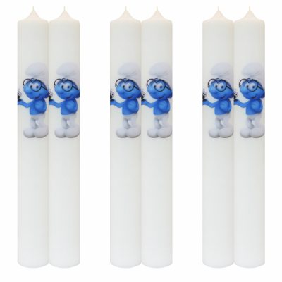 Set 6 Lumanari Botez Strumf H40cm D4,5cm