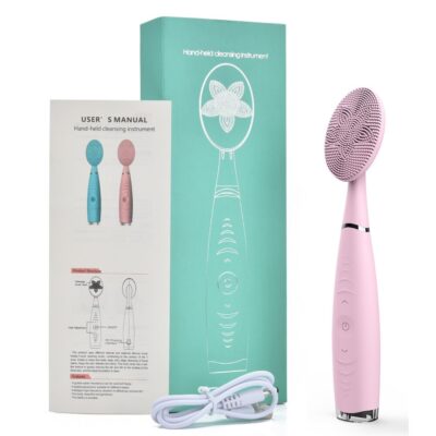 Perie Electrica pentru Ten, Curatare Faciala cu Vibratii, Waterproof, USB YJK-038 ROZ