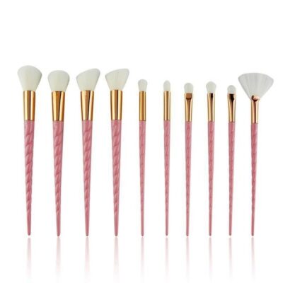 Set 10 Pensule Unicorn Pentru Machiaj, Roz - C05