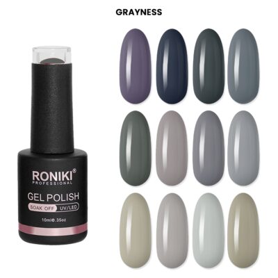 Set 12 Oje Semipermanente Roniki 10ml - GRAYNESS