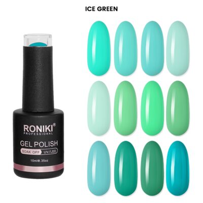 Set 12 Oje Semipermanente Roniki 10ml - ICE GREEN